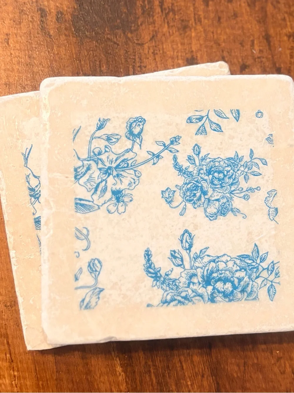 Natural Stone Coasters - Cream Square Set